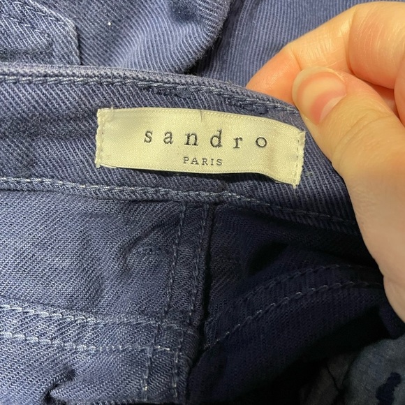 Sandro blue skinny jeans full zip side indigo blue ribbed - Picture 4 of 6